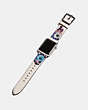 COACH®,APPLE WATCH® STRAP WITH LEATHER SEQUINS, 38MM,CHALK/MULTI,Angle View