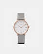 COACH®,AUDREY WATCH, 35MM,Leather,LIGHT GREY,Front View
