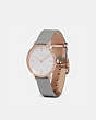 COACH®,AUDREY WATCH, 35MM,Leather,LIGHT GREY,Angle View