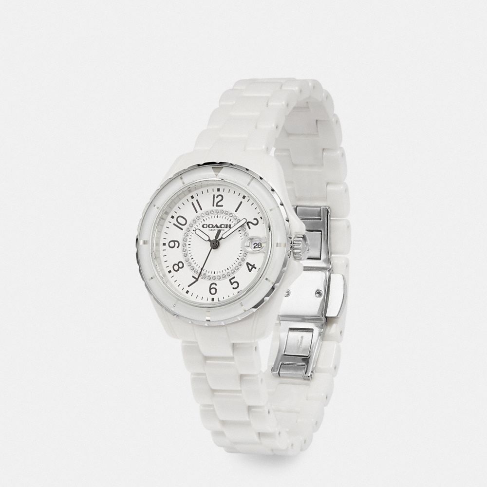 Coach white best sale ceramic watch