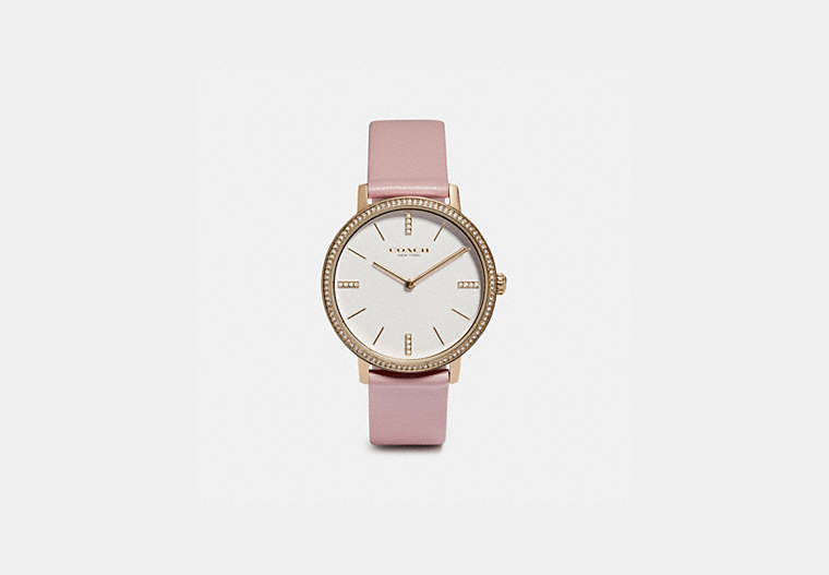 COACH®,AUDREY WATCH, 35MM,Leather,Light Blush,Front View