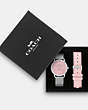 COACH®,BOXED RUBY WATCH GIFT SET, 32MM,Metal,Stainless Steel,Front View