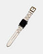 COACH®,APPLE WATCH® STRAP WITH FLORAL APPLIQUE,Leather,Chalk,Angle View