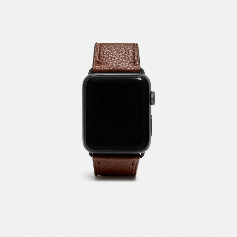 COACH®,APPLE WATCH® STRAP, 42MM,Saddle,Front View