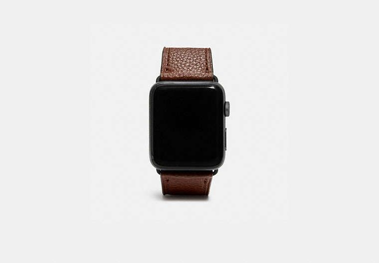 COACH®,APPLE WATCH® STRAP, 42MM,Saddle,Front View image number 0