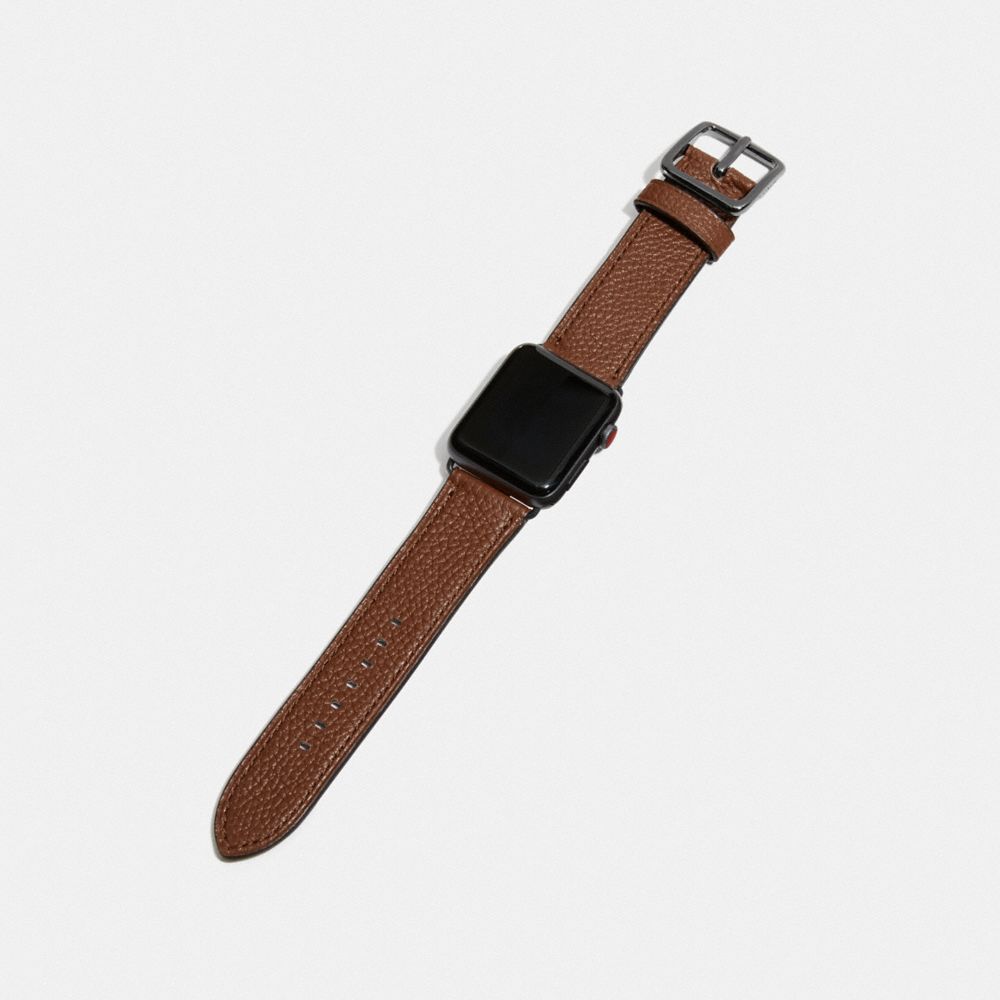 COACH®,APPLE WATCH® STRAP, 42MM,Saddle,Angle View