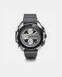 COACH®,C001 WATCH, 45MM,Rubber,GREY/CHARCOAL,Front View