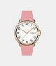 COACH®,ARDEN WATCH, 36MM,Leather,PINK,Front View