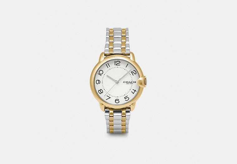 COACH®,ARDEN WATCH, 36MM,Stainless Steel/Plated Brass,Two Tone,Front View