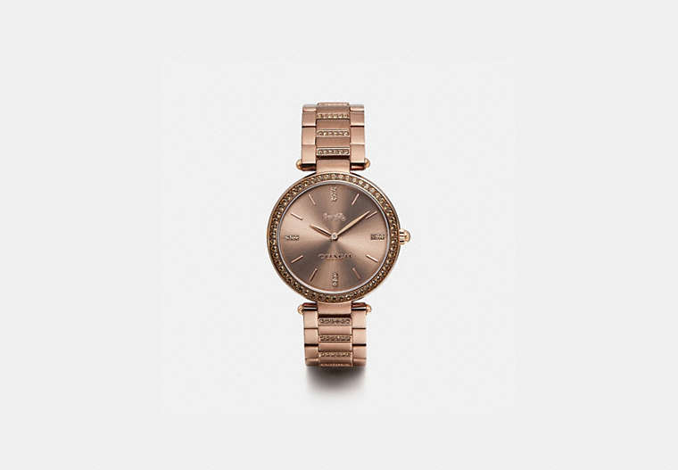 COACH®,PARK WATCH, 34MM,Metal,Coffee brown,Front View