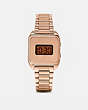 COACH®,DARCY DIGITAL WATCH, 30MM X 37MM,Leather,Rose gold,Front View