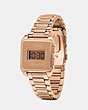 COACH®,DARCY DIGITAL WATCH, 30MM X 37MM,Leather,Rose gold,Angle View