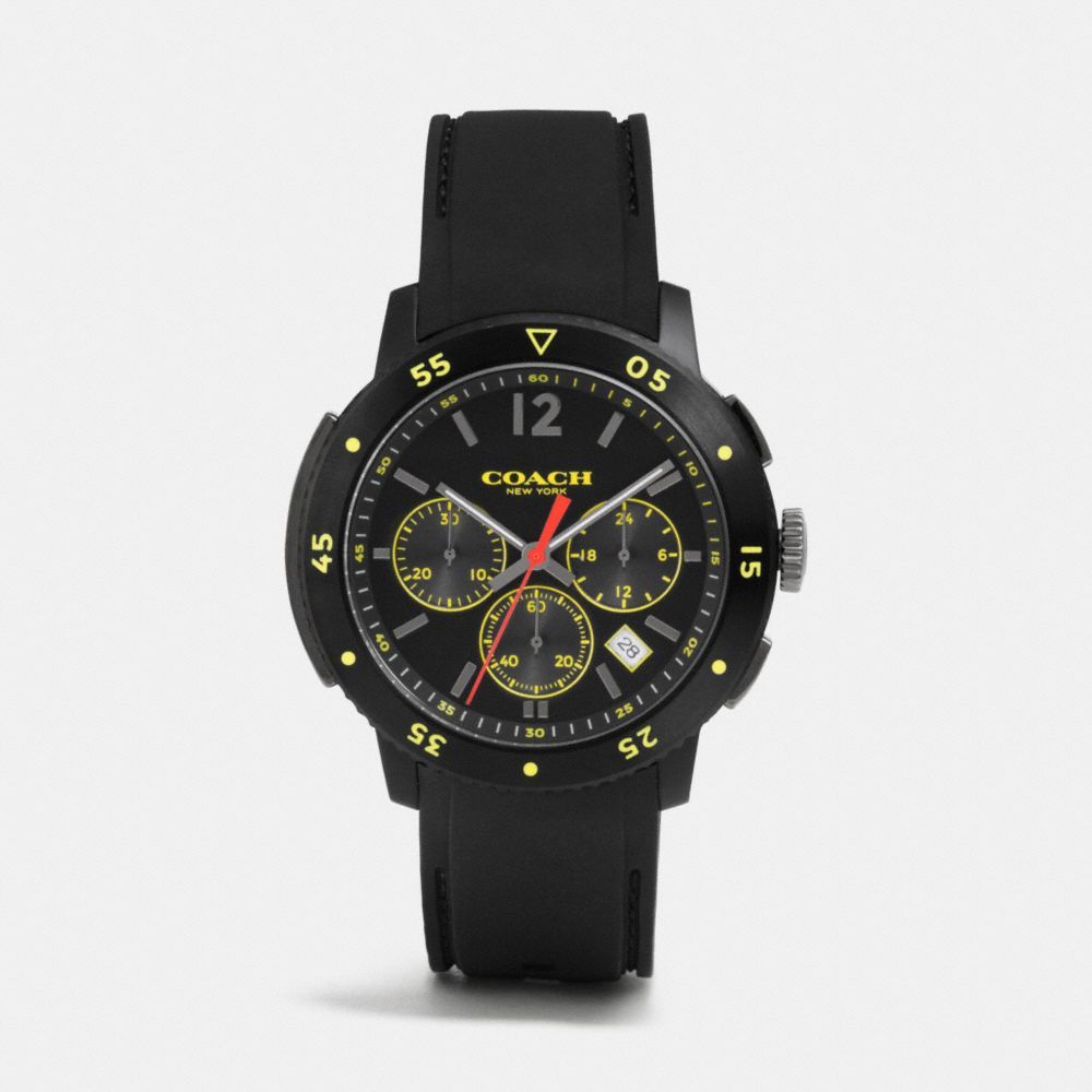 Bleecker Sport Ionized Plating Chrono Rubber Strap Watch