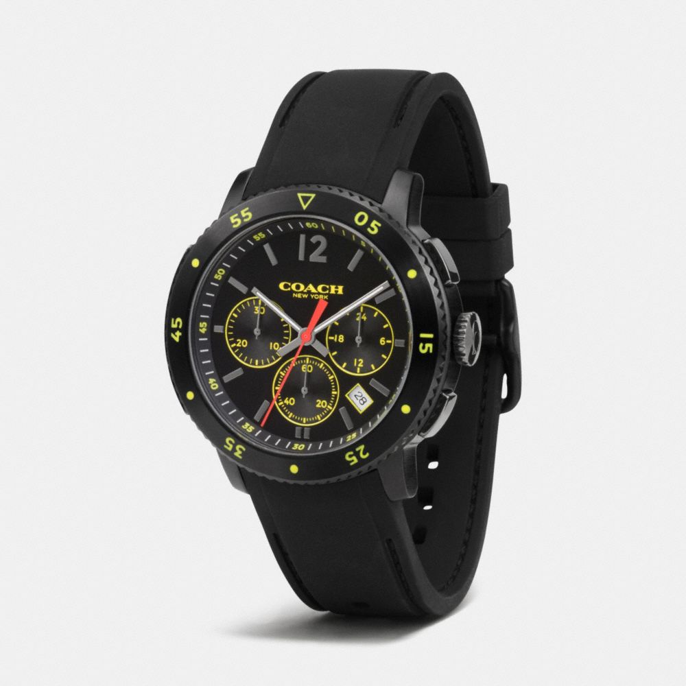 Bleecker Sport Ionized Plating Chrono Rubber Strap Watch