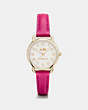 Delancey Carnation Gold Tone Sunray Dial Leather Strap Watch