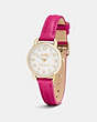 Delancey Carnation Gold Tone Sunray Dial Leather Strap Watch