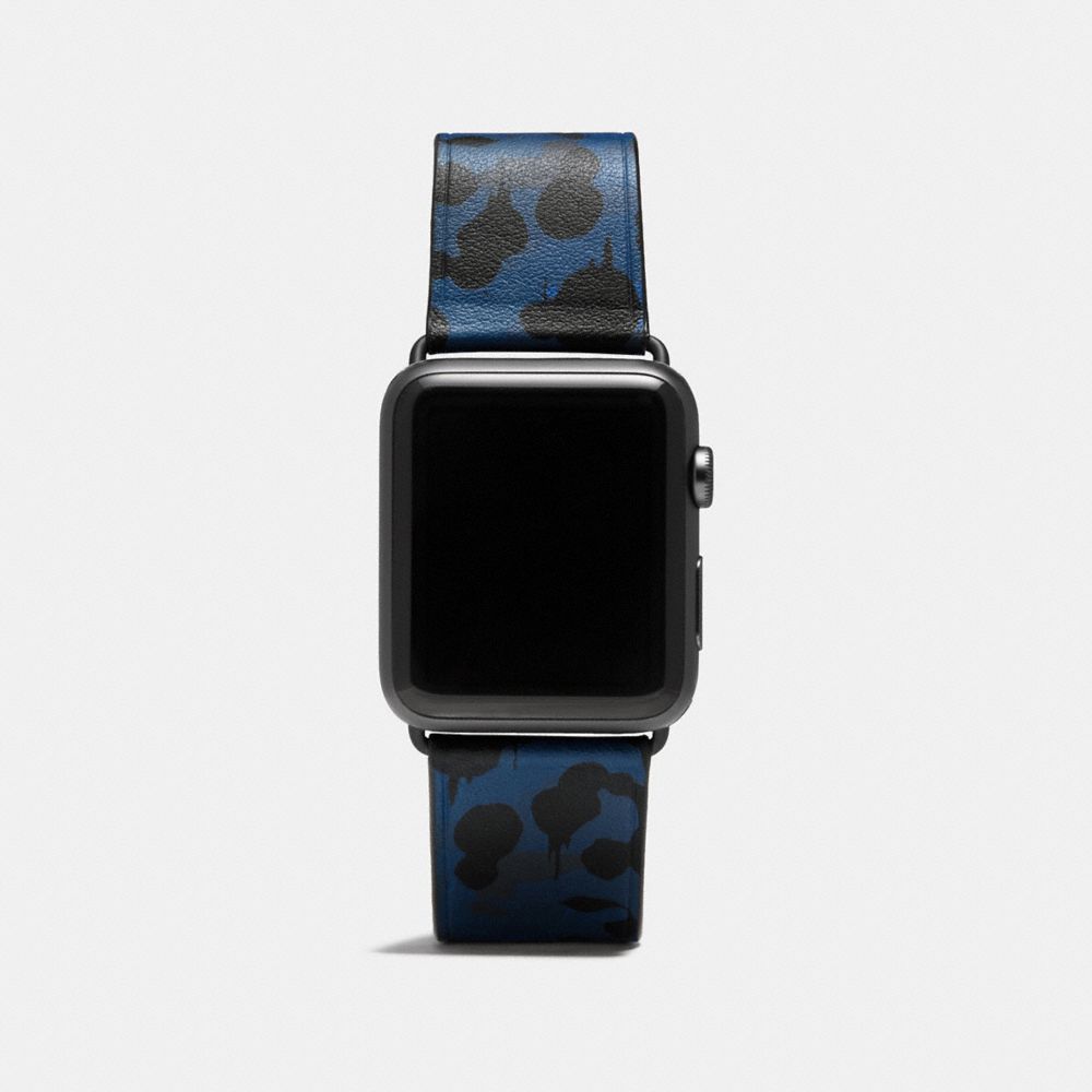 COACH®,Apple Watch® Strap With Camo Print, 42 Mm,,Front View