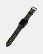 COACH®,APPLE WATCH® STRAP WITH CAMO PRINT, 42MM,Leather,MILITARY GREEN,Angle View