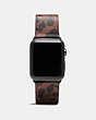 COACH®,APPLE WATCH® STRAP WITH CAMO PRINT, 42MM,Leather,Saddle,Front View