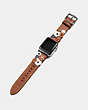 COACH®,APPLE WATCH® STRAP WITH TEA ROSE, 38MM,Leather,Tawny,Angle View