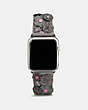 COACH®,APPLE WATCH® STRAP WITH TEA ROSE, 38MM,Leather,HEATHER GREY,Front View