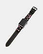COACH®,APPLE WATCH® STRAP WITH TEA ROSE, 38MM,Leather,Black/Pink,Angle View