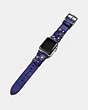 COACH®,APPLE WATCH® STRAP WITH TEA ROSE, 38MM,Leather,PURPLE,Angle View