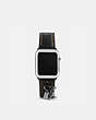 COACH®,APPLE WATCH® STRAP WITH CHARMS, 38MM,Leather,Black,Front View