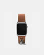 COACH®,APPLE WATCH® STRAP WITH CHARMS, 38MM,Leather,Saddle,Front View