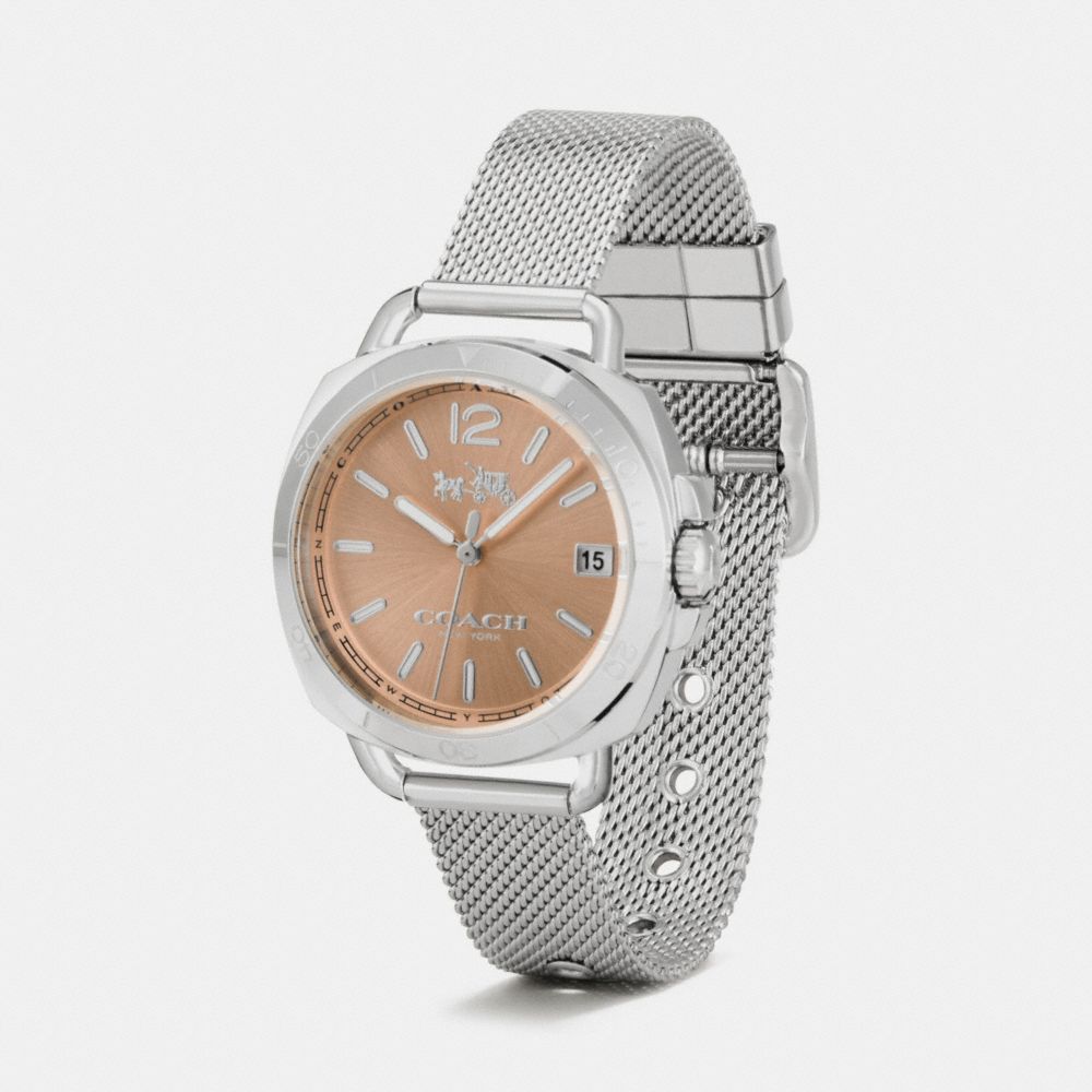 COACH® | Tatum Stainless Steel Sunray Dial Mesh Bracelet Watch display picture 3