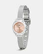 COACH®,TATUM STAINLESS STEEL SUNRAY DIAL MESH BRACELET WATCH,Metal,Stainless Steel,Angle View
