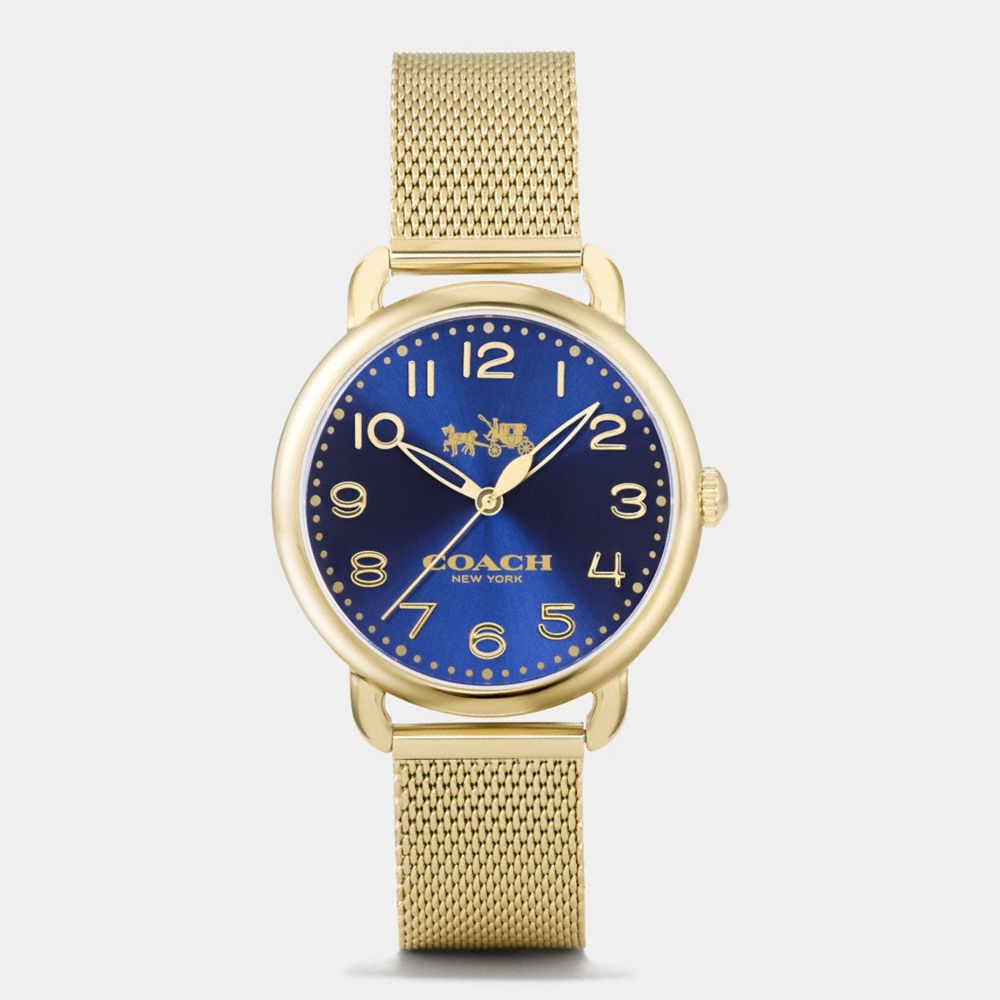 Delancey Gold Tone Sunray Dial Mesh Bracelet Watch