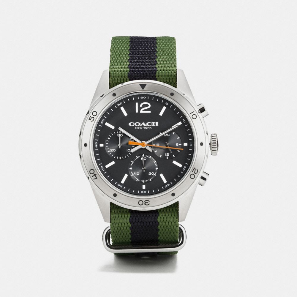 COACH®: Sullivan Sport Stainless Steel Nato Strap Watch