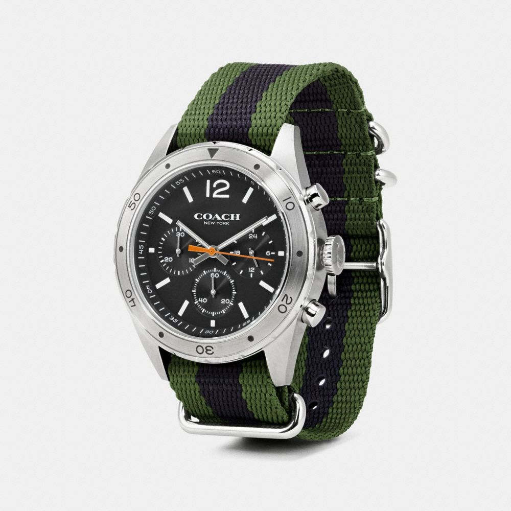 COACH®: Sullivan Sport Stainless Steel Nato Strap Watch