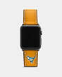 COACH®,APPLE WATCH® STRAP WITH REXY,Leather,Goldenrod,Front View