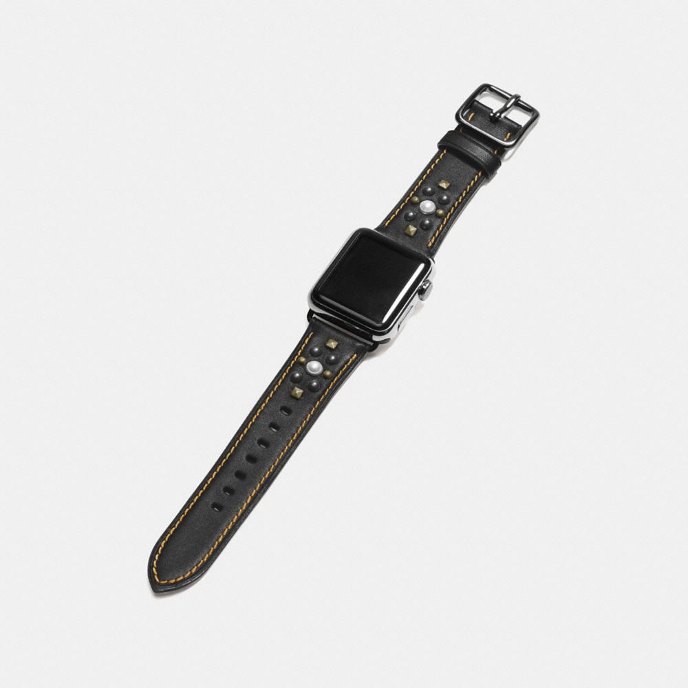 COACH®,Apple Watch® Strap With Studs,,Angle View