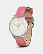 COACH®,DELANCEY WATCH, 36MM,Leather,PEONY,Angle View