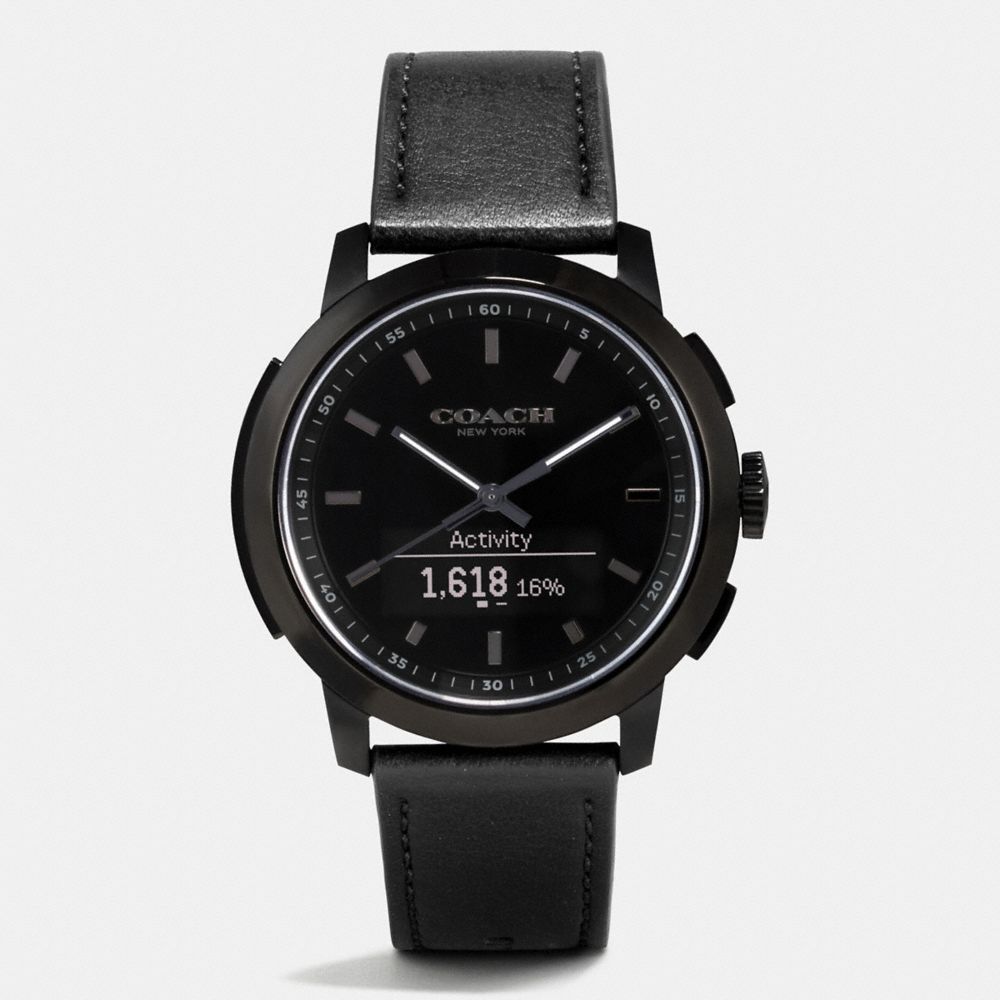 Bleecker Smart Ionized Plated Leather Strap Watch