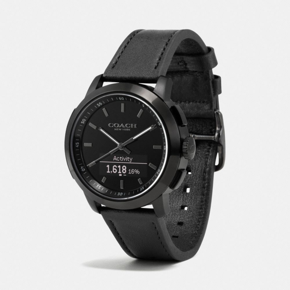 Bleecker Smart Ionized Plated Leather Strap Watch