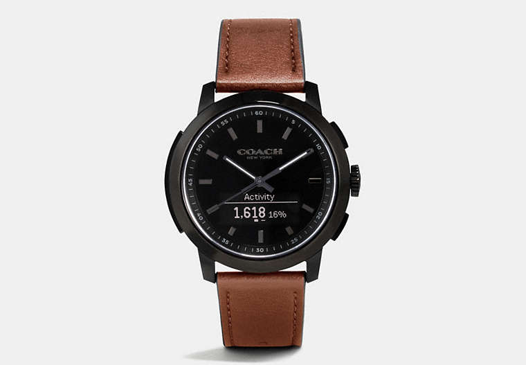 Bleecker Smart Ionized Plated Leather Strap Watch