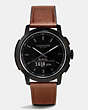 Bleecker Smart Ionized Plated Leather Strap Watch