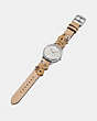 COACH®,DELANCEY WATCH WITH FLORAL APPLIQUE, 36MM,Leather,Beechwood,Angle View