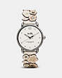 COACH®,DELANCEY WATCH WITH FLORAL APPLIQUE, 36MM,Leather,Chalk,Front View