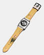 COACH®,APPLE WATCH® STRAP WITH FLORAL PRINT,Leather,Chalk,Back View