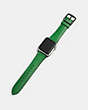 COACH®,APPLE WATCH® STRAP WITH FLORAL PRINT,Leather,KELLY GREEN,Angle View